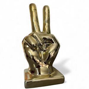 Peace Gold Hand Sculpture